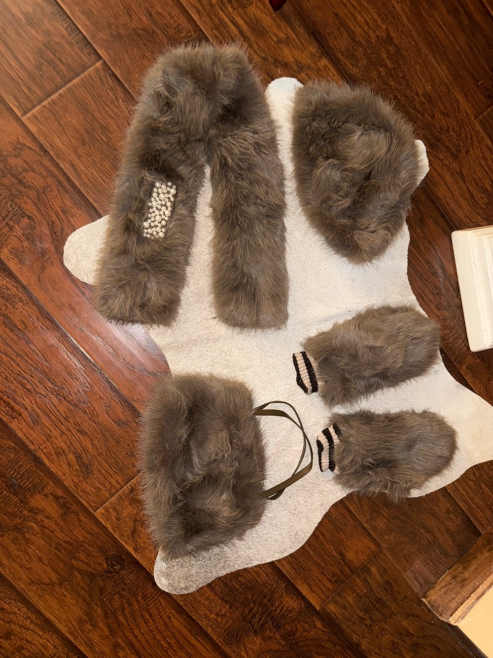 Faux Fur Hat, Purse, & Scarf Set in Brown